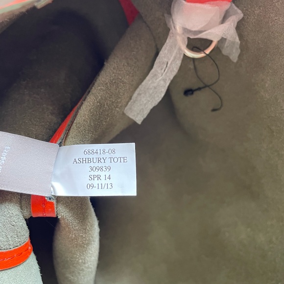 Banana Republic Ashbury Leather Tote, Mandarin Orange - Picture 6 of 8